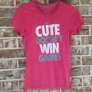 Nike Dri Fit Pink Athletic Workout Graphic T-shirt